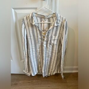 White and navy striped tunic